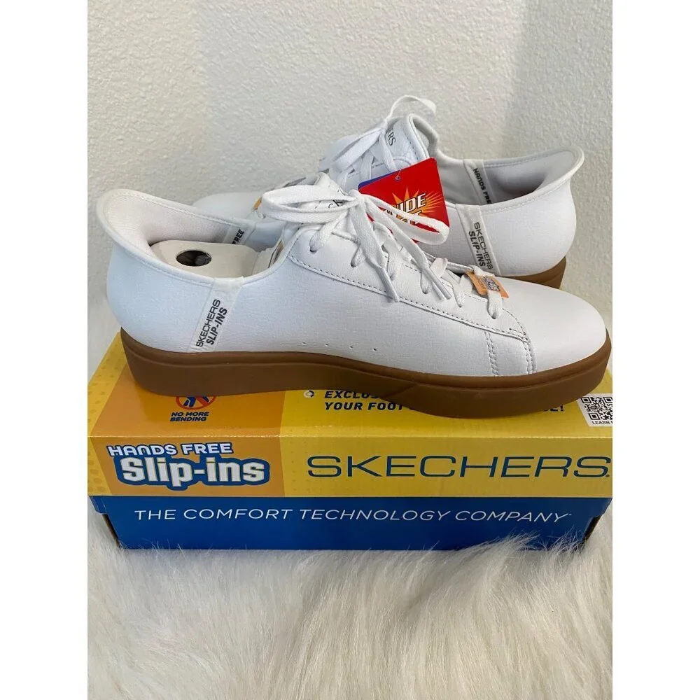 Skechers Mens Slip-ins Eden LX - Strando Hands Free Memory Foam Size 9 White